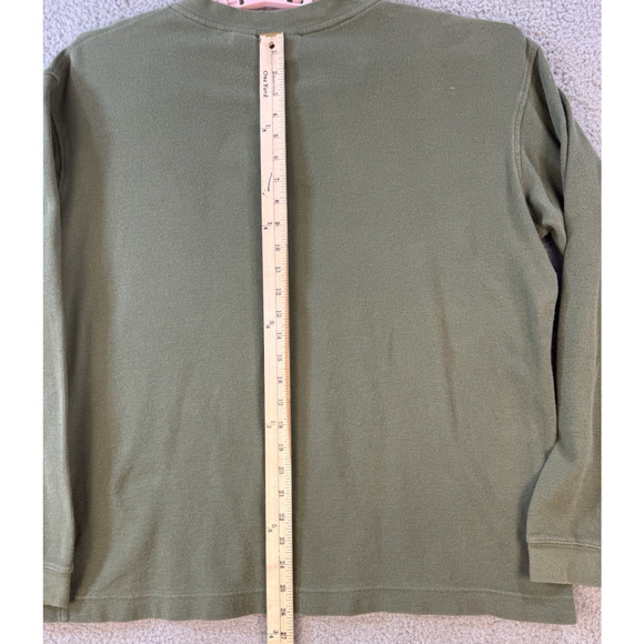 Mens Dockers Green Henley Shirt XL Long Sleeve Cotton Casual Top - Picture 4 of 16